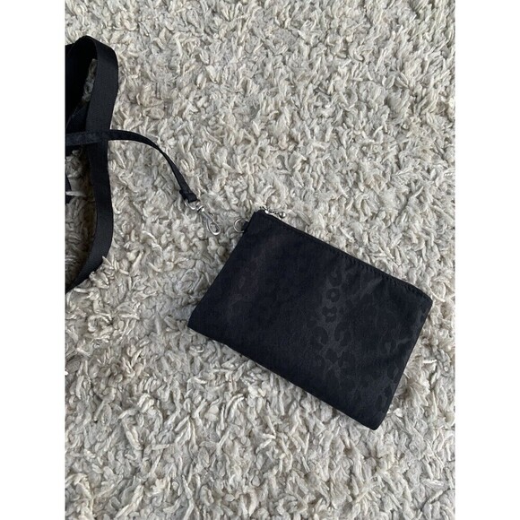 Baggallini Nylon Crossbody Black Leopard Print Zip Adjustable Travel Purse Bag - Picture 9 of 16
